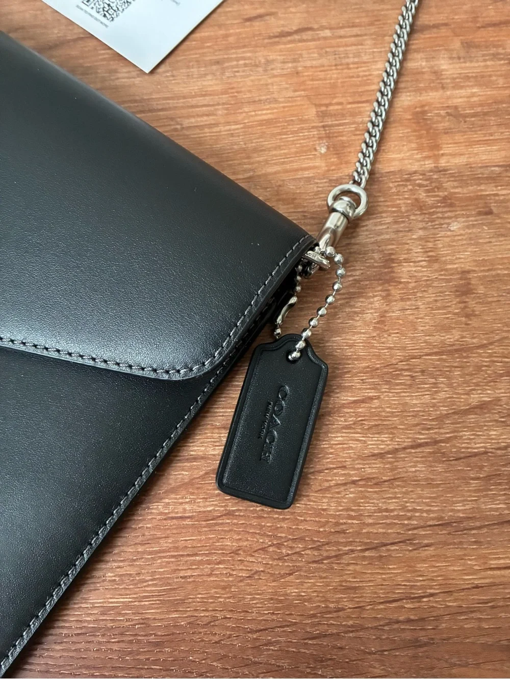 Coach Essential Small Leather Clutch Chain Crossbody Purse